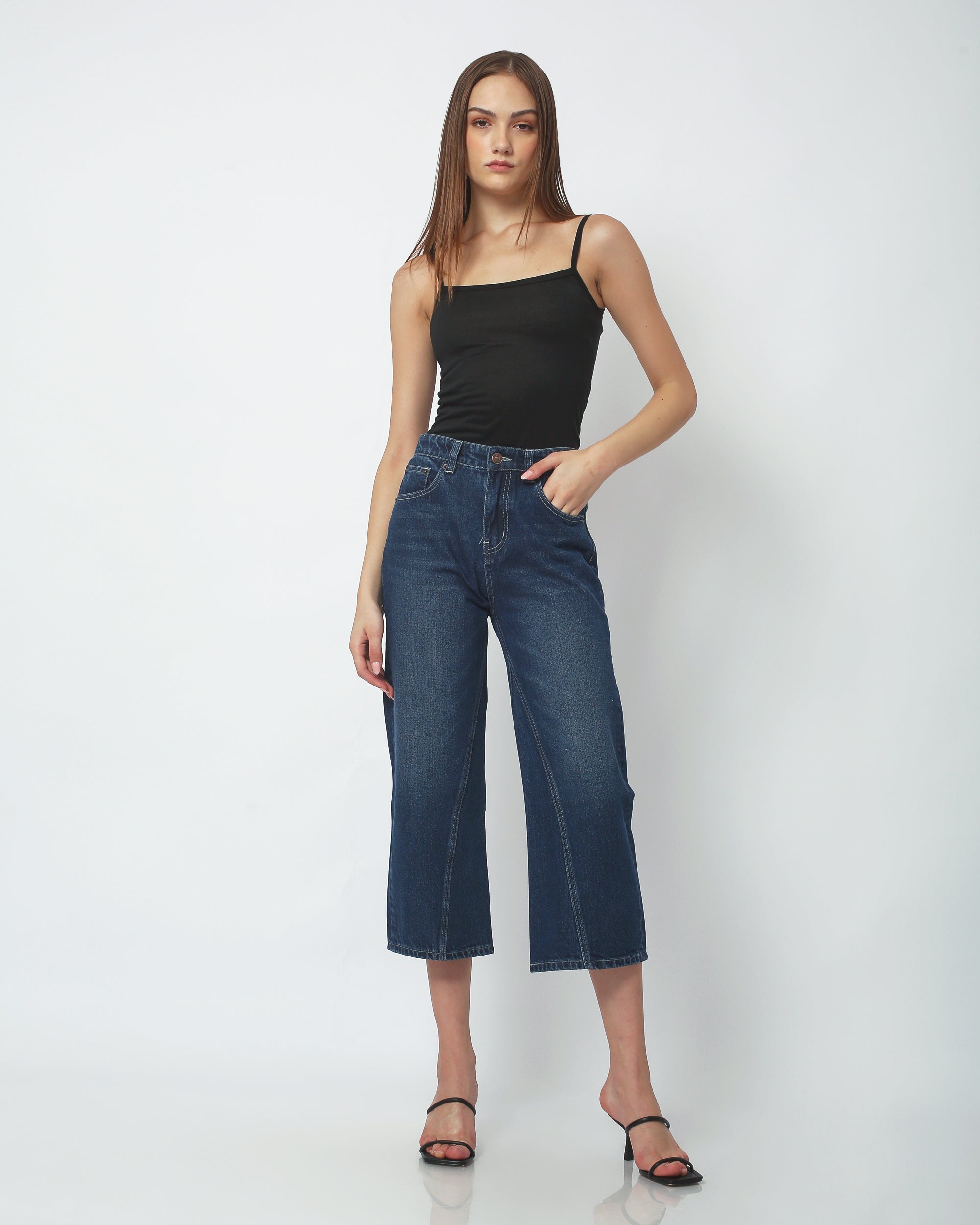 Bell bottom jeans with frayed hem Woman, Blue | TWINSET Milano